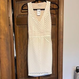 Charlotte Russe Cream V-Neck Sheath Dress